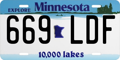 MN license plate 669LDF
