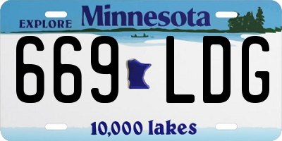MN license plate 669LDG