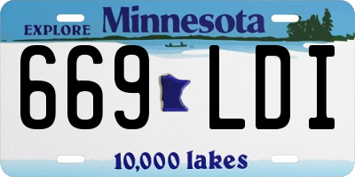 MN license plate 669LDI