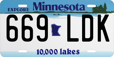MN license plate 669LDK