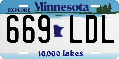 MN license plate 669LDL