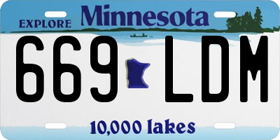 MN license plate 669LDM