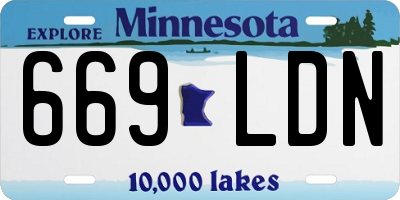 MN license plate 669LDN