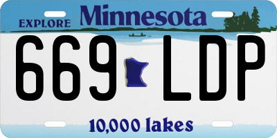 MN license plate 669LDP