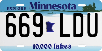 MN license plate 669LDU