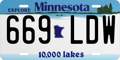 MN license plate 669LDW