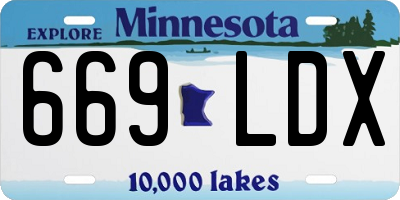MN license plate 669LDX