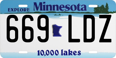 MN license plate 669LDZ
