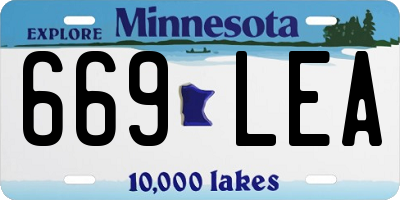 MN license plate 669LEA
