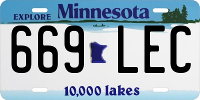 MN license plate 669LEC