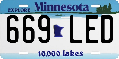 MN license plate 669LED