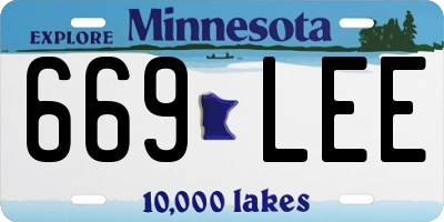 MN license plate 669LEE