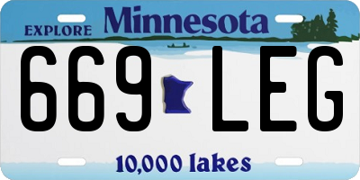 MN license plate 669LEG