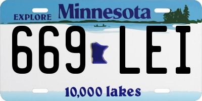 MN license plate 669LEI
