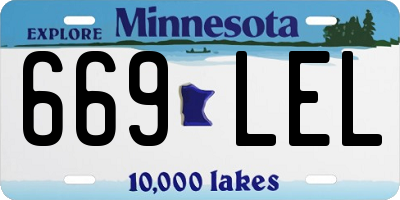 MN license plate 669LEL
