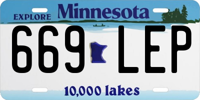 MN license plate 669LEP