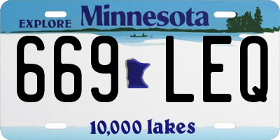 MN license plate 669LEQ