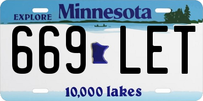 MN license plate 669LET