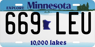 MN license plate 669LEU