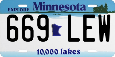 MN license plate 669LEW