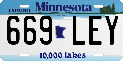 MN license plate 669LEY