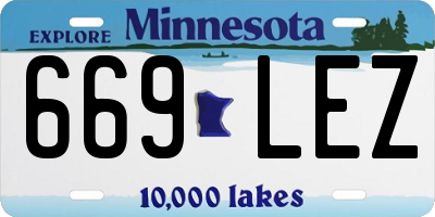 MN license plate 669LEZ