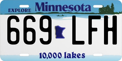 MN license plate 669LFH