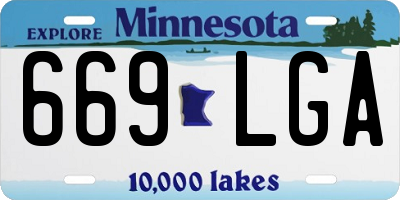 MN license plate 669LGA