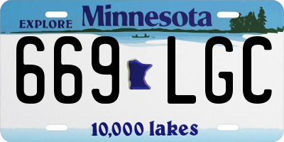 MN license plate 669LGC