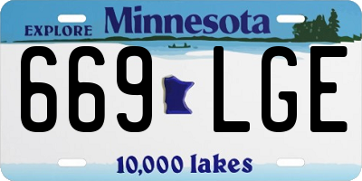 MN license plate 669LGE