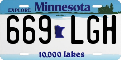 MN license plate 669LGH