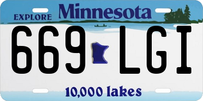 MN license plate 669LGI