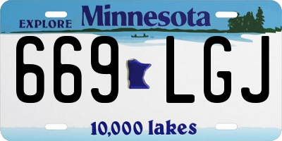 MN license plate 669LGJ