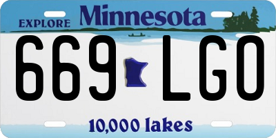 MN license plate 669LGO