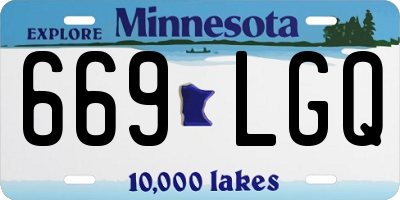 MN license plate 669LGQ