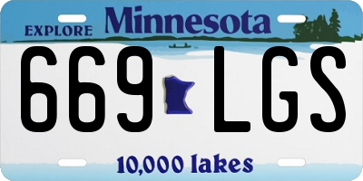 MN license plate 669LGS