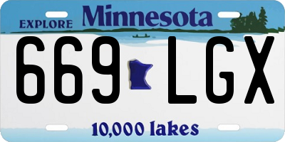 MN license plate 669LGX
