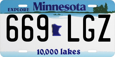 MN license plate 669LGZ
