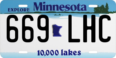MN license plate 669LHC