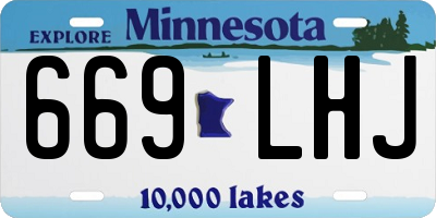MN license plate 669LHJ