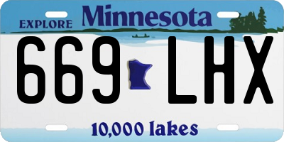 MN license plate 669LHX