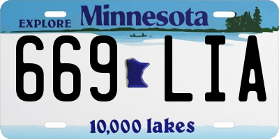MN license plate 669LIA