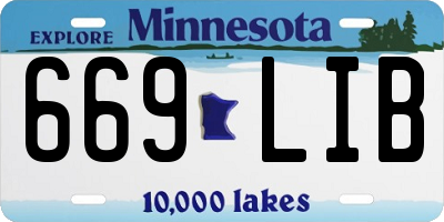 MN license plate 669LIB