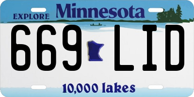 MN license plate 669LID