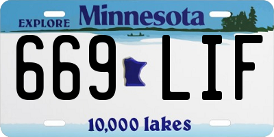MN license plate 669LIF