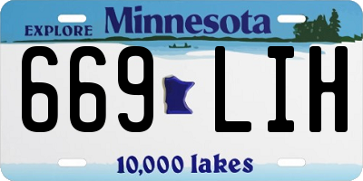 MN license plate 669LIH
