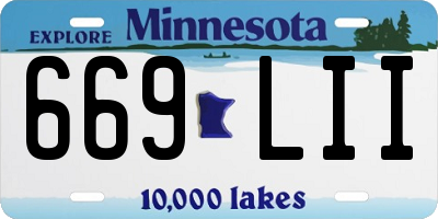 MN license plate 669LII