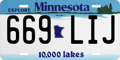 MN license plate 669LIJ