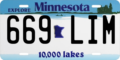 MN license plate 669LIM