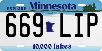 MN license plate 669LIP